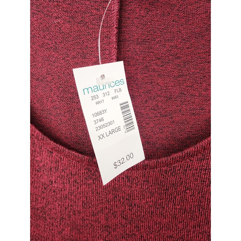 MAURICES Cold Shoulder Burgundy Top Womens Size XXL *NWT - Picture 3 of 6